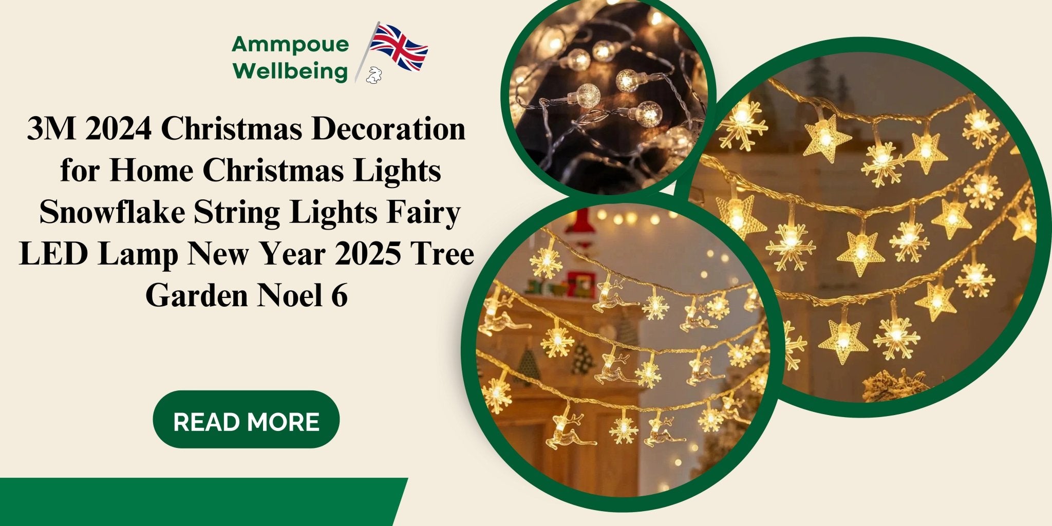 Bring the Holiday Spirit to Your Home with 3M 2024 Christmas Snowflake String Lights - Ammpoure