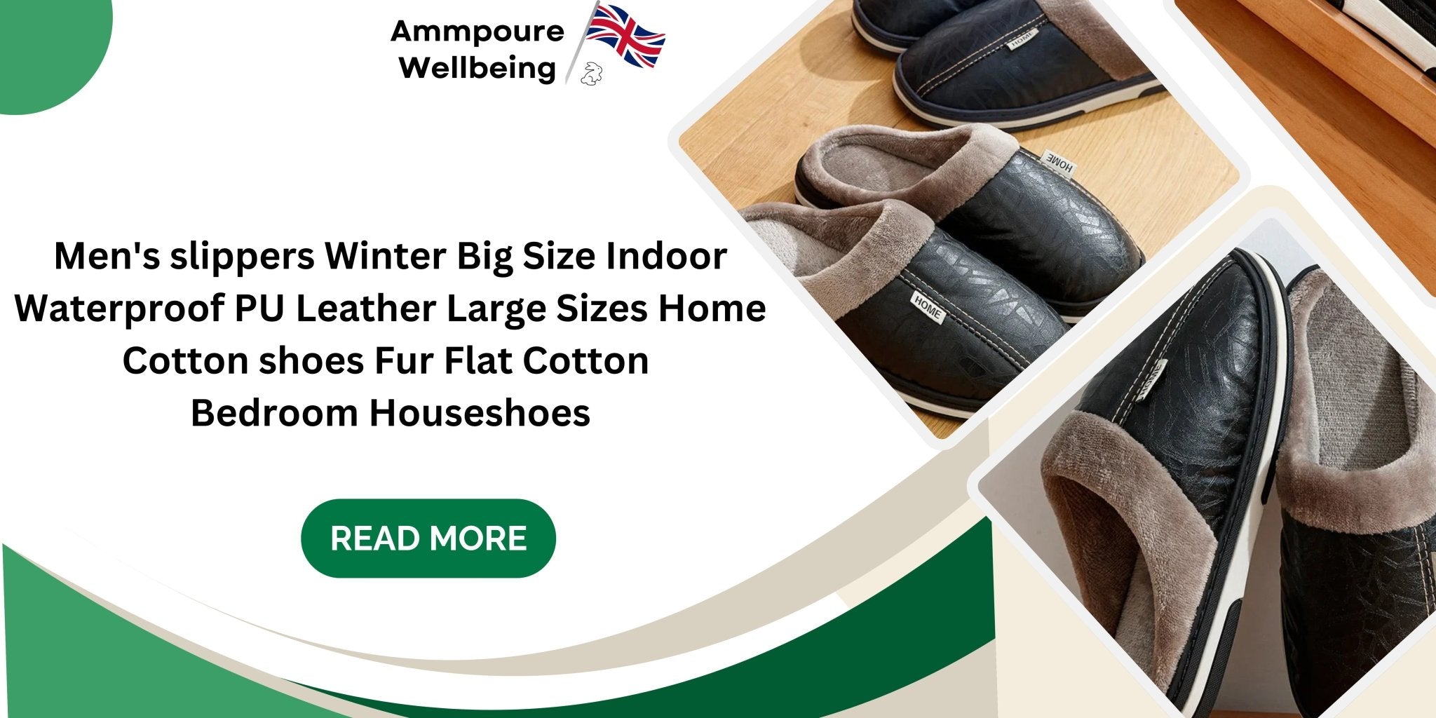 Choosing the Perfect Men’s Winter Slippers: A Guide to Big-Size Indoor Waterproof PU Leather Fur Slippers - Ammpoure