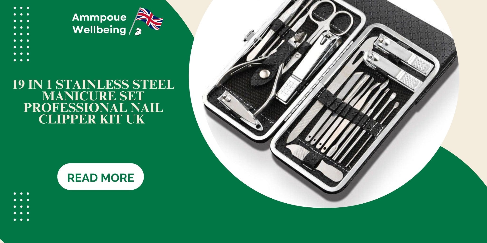 Elevate Your Grooming Routine with the 19-in-1 Stainless Steel Manicure Set - Ammpoure