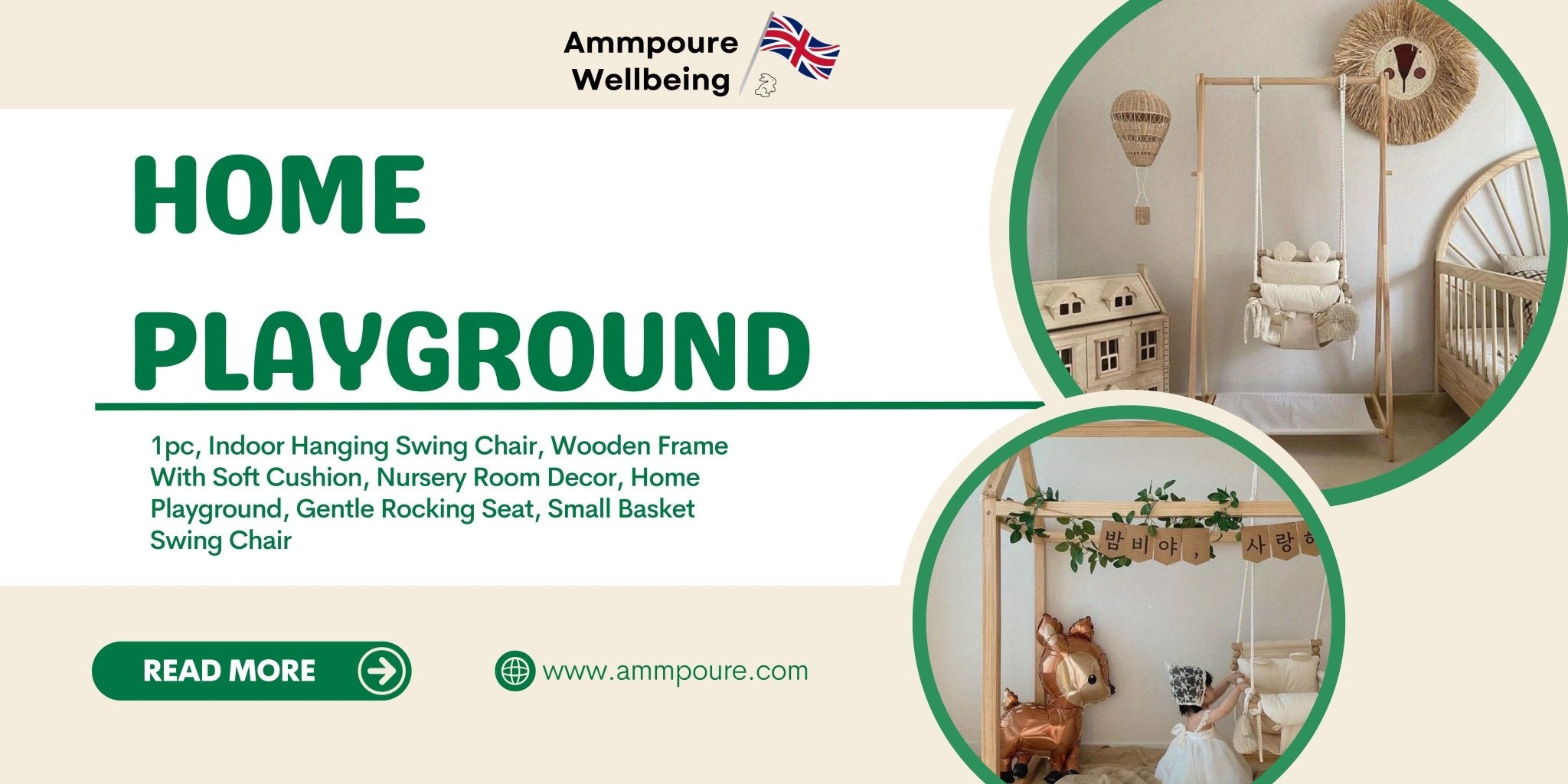 Elevate Your Nursery Room Decor with Our Indoor Hanging Swing Chair - Ammpoure