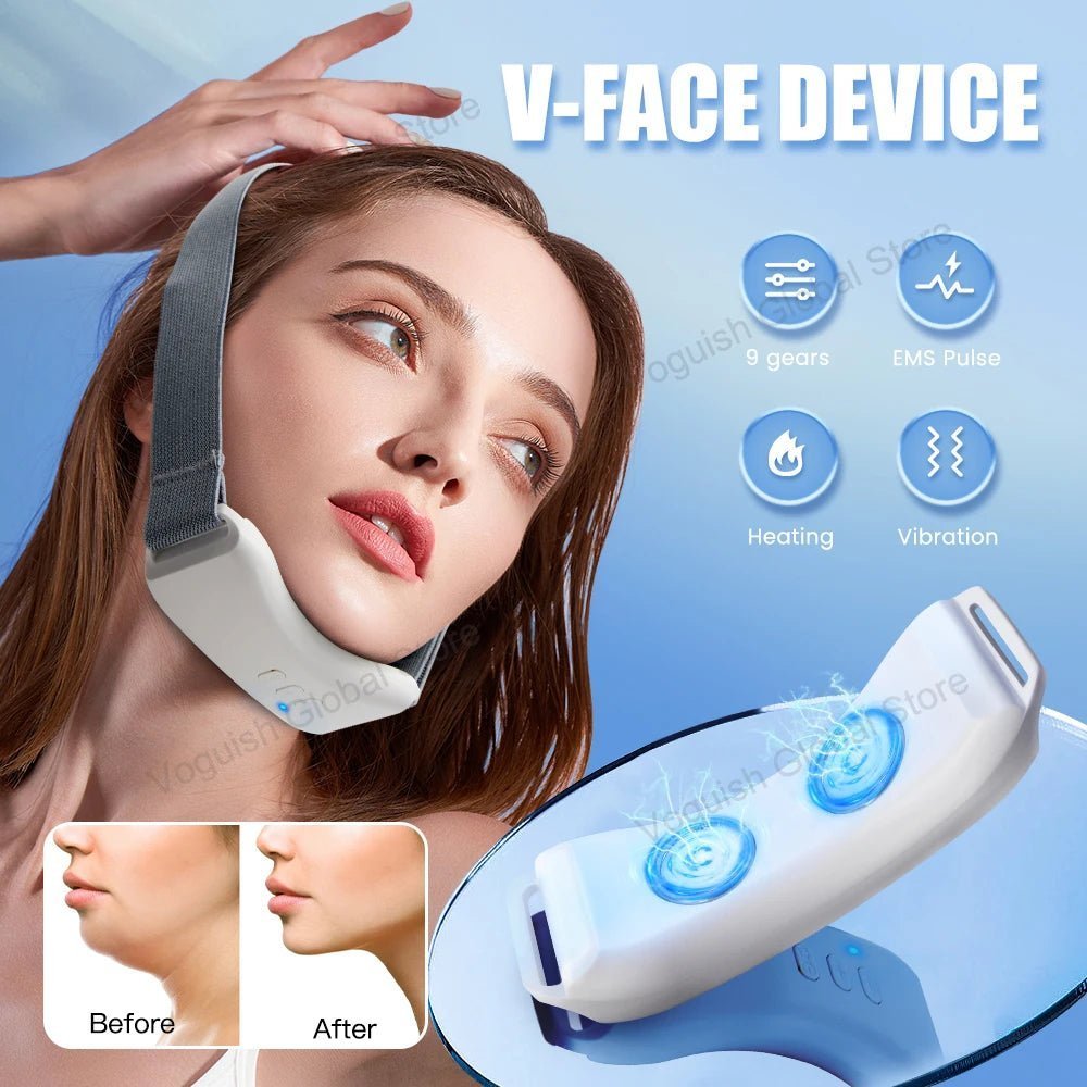 EMS V Face Massager for Double Chin Reduction in the UK: How to Sculpt and Define Your Jawline at Home - Ammpoure