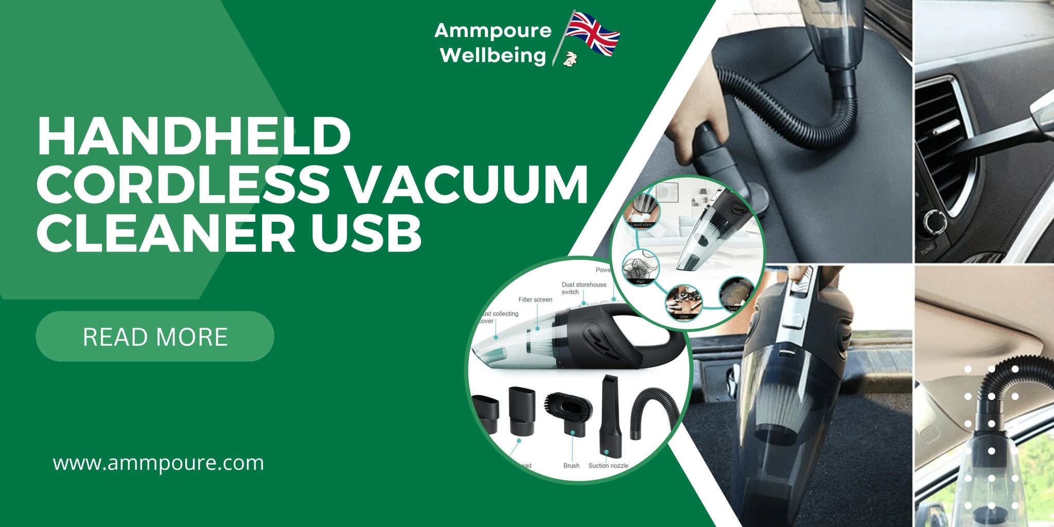 Revolutionize Your Cleaning Routine with the Handheld Cordless Vacuum Cleaner USB (120W 4000PA) - Ammpoure