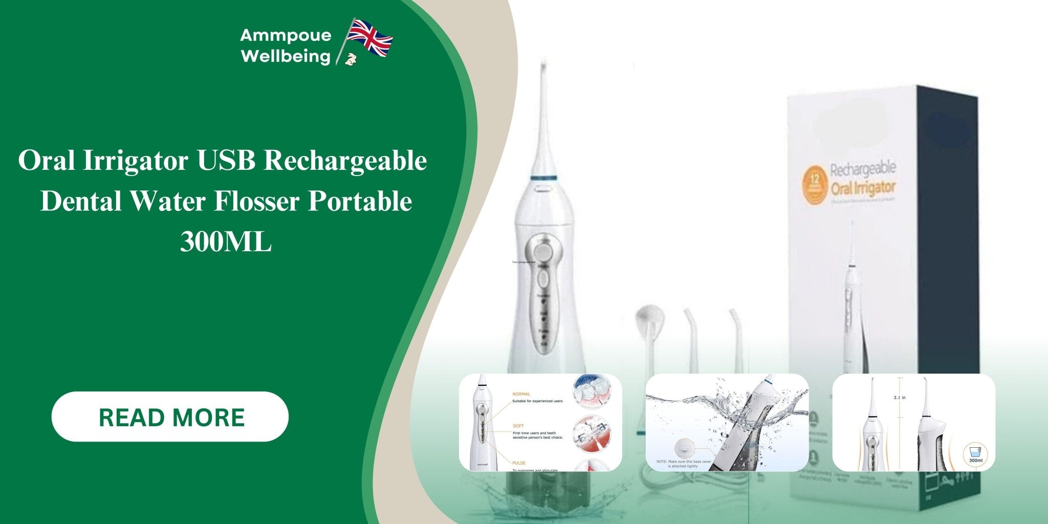 Revolutionize Your Oral Care Routine with the Oral Irrigator USB Rechargeable Dental Water Flosser - Ammpoure