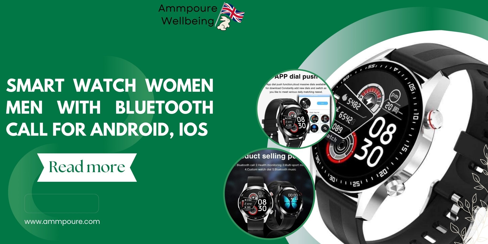 Stay Connected and Stylish: The Smart Watch Women Men with Bluetooth Call for Android and iOS - Ammpoure