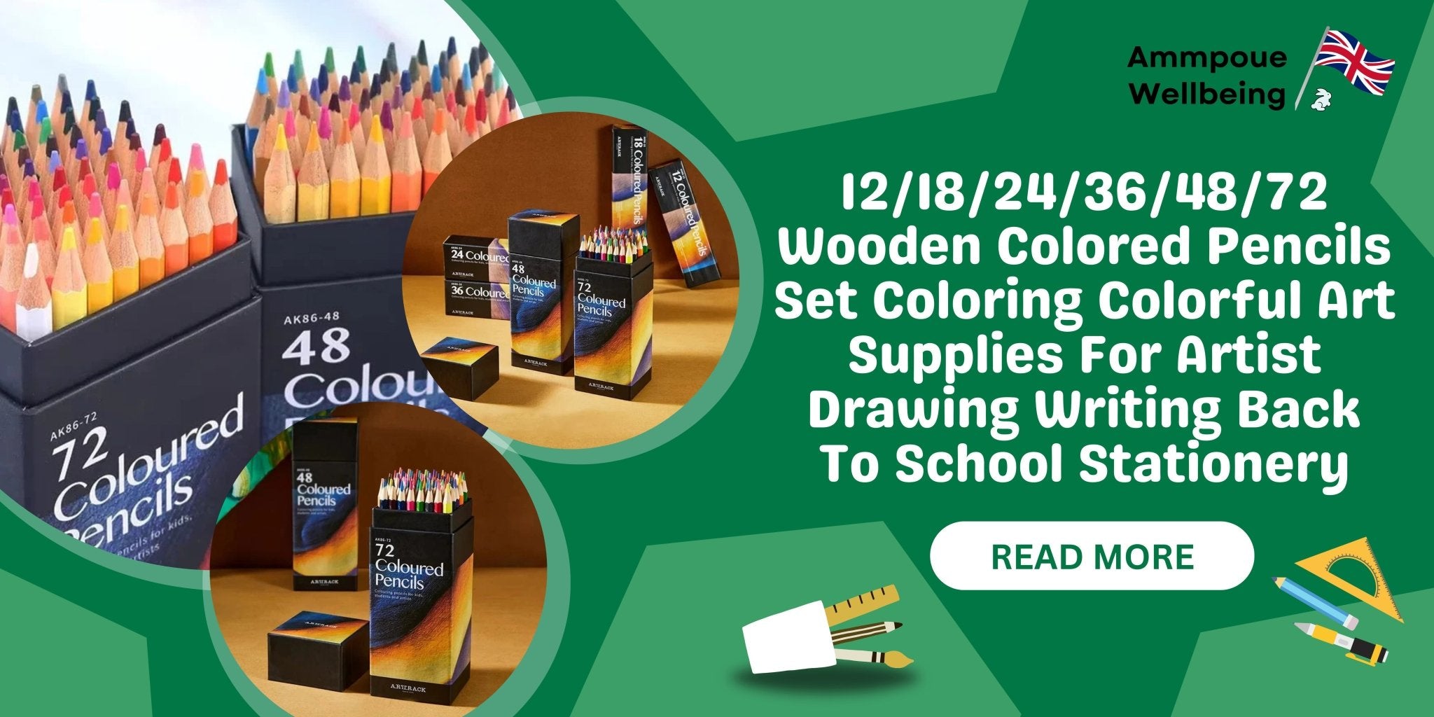 Unleash Your Creativity with the 12/18/24/36/48/72 Wooden Colored Pencils Set - Ammpoure