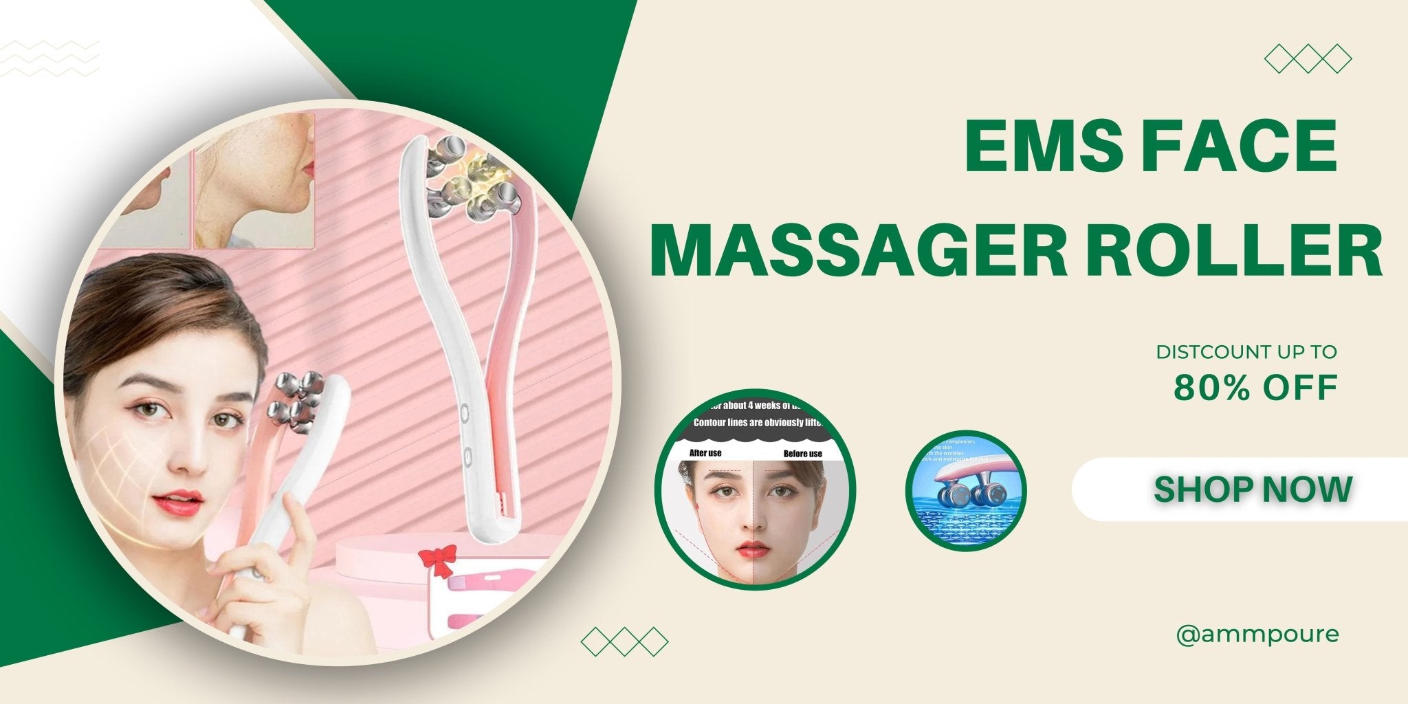 Unlock Radiant Beauty at Home with the EMS Face Massager Roller - Ammpoure