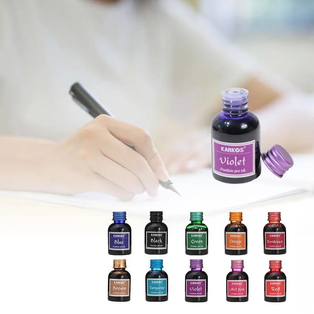 1 Bottle Pure Colorful 30ml Fountain Pen Ink Universal Refill Ink Stationery School Brand New Product Peace And Happiness - Ammpoure Wellbeing