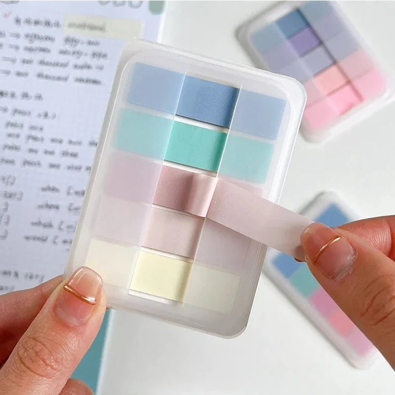 1 Box 100pcs Index Stickers Extractable Sticky Tabs Page Markers Sticky Index Tabs Writable Page Sticky Notes Transparent Color - Ammpoure Wellbeing