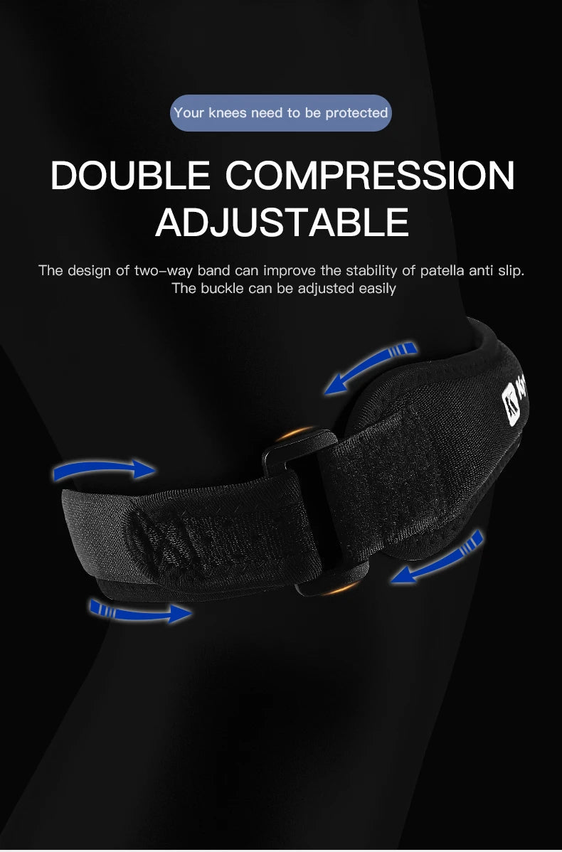 1 Piece Knee Patellar Tendon Knee Support Strape Brace Adjustable Shock Absorption Compression Knee Pad Sleeve for Basketball - Ammpoure