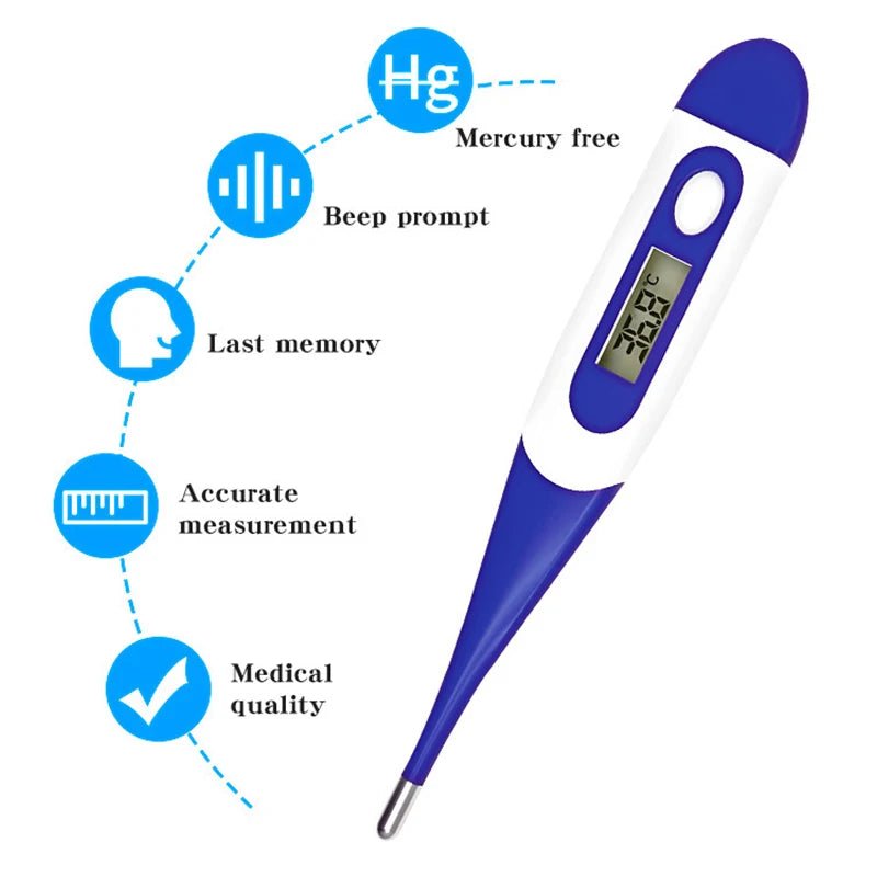 10 Sec Fast Reading Digital Oral Thermometer for Adult, Kid and Baby, Oral,Underarm Temperature Measurement for Fever - Ammpoure