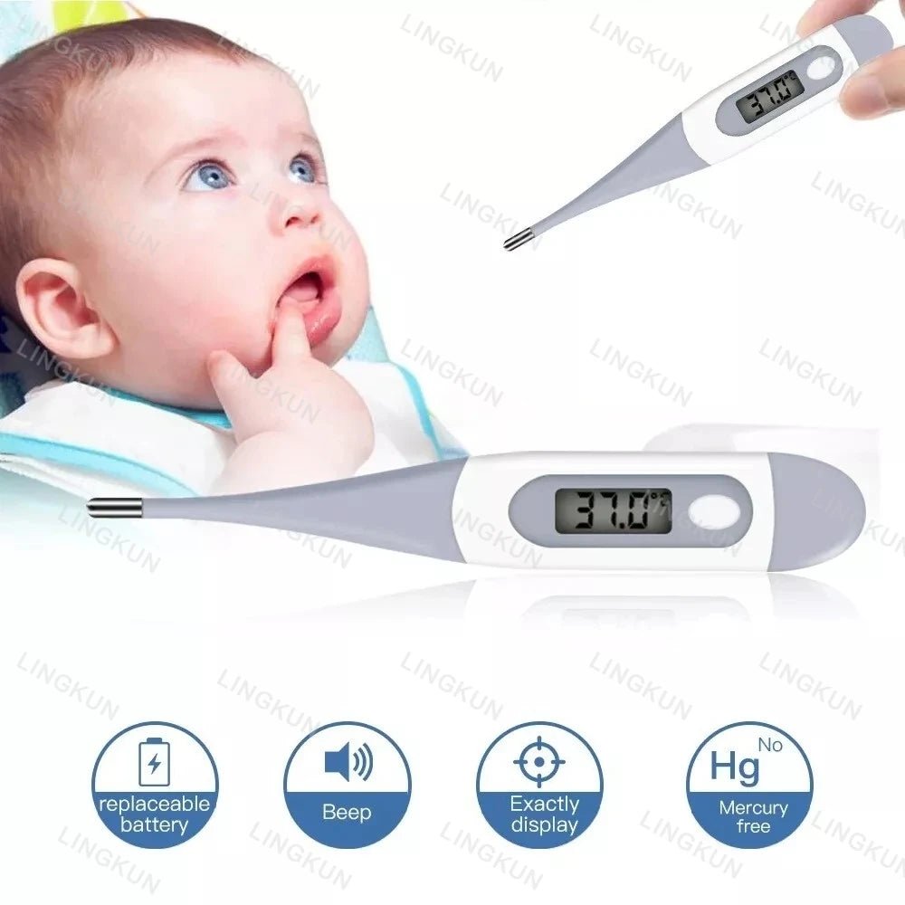 10 Sec Fast Reading Digital Oral Thermometer for Adult, Kid and Baby, Oral,Underarm Temperature Measurement for Fever - Ammpoure