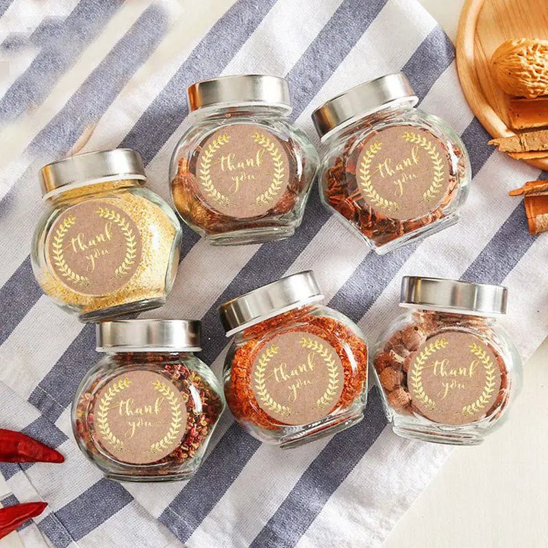 100 - 500pcs 1inch Vintage Kraft Paper Handmade With Love Stickers for Package Thank You Stationery Adhesive Labels Baking Seals - Ammpoure Wellbeing