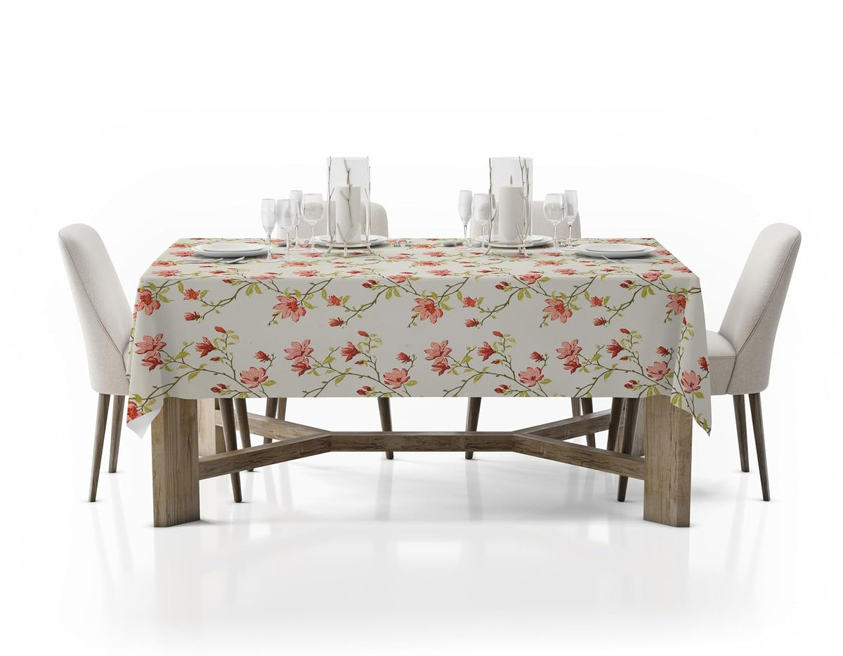 100% Cotton UK Table Cloth for 6 Seater Dining Table, Printed Rectangular Table Cover for Centre Table, 152x 228 cm - Ammpoure