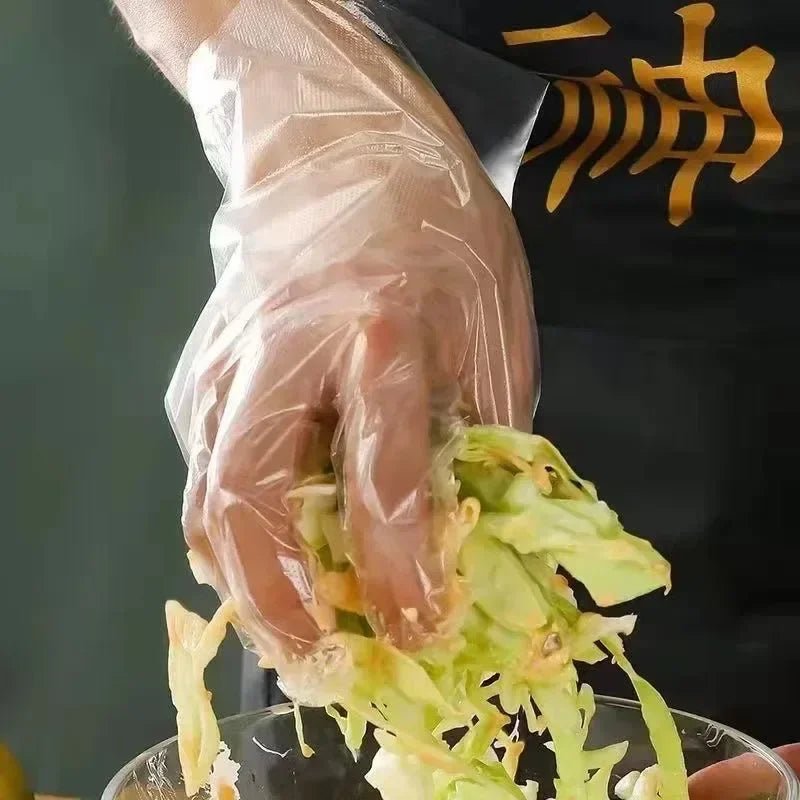 1000PCS Transparent Disposable Gloves USA Waterproof Plastic Gloves for Kitchen, Restaurant, Fried Chicken, BBQ & Food Handling - Ammpoure