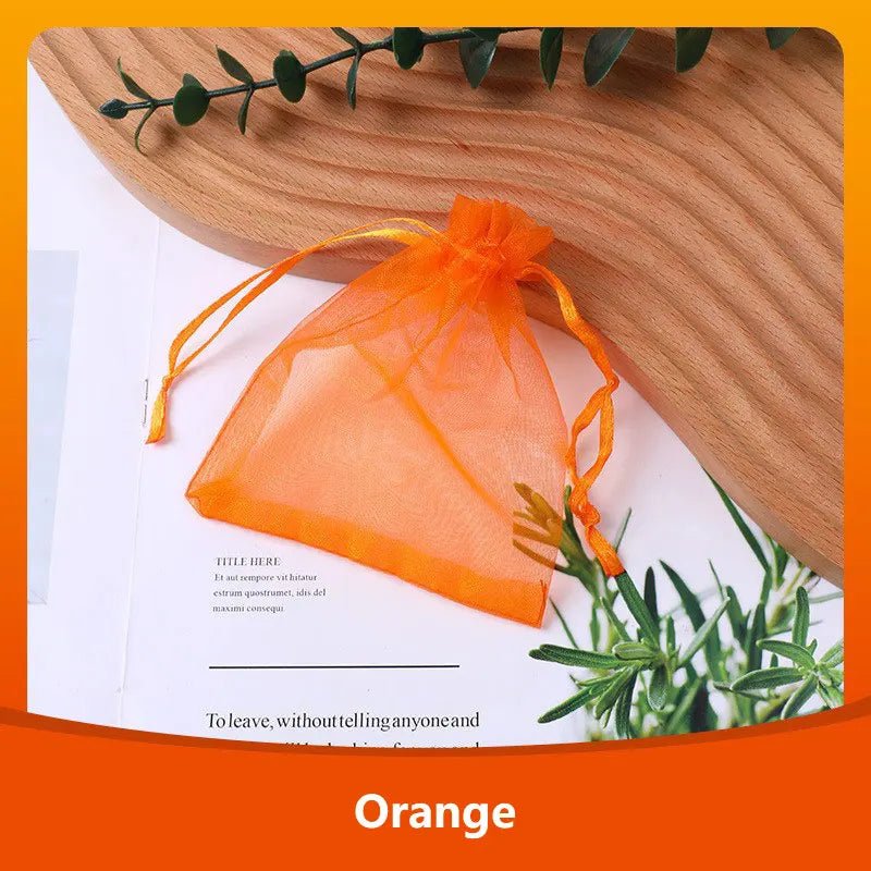 100Pcs/lot 7x9 9x12 10x15 13x18CM Organza Bags Jewelry Bag Wedding Party Decoration Drawable Bags Gift Pouches Jewelry Packaging - Ammpoure