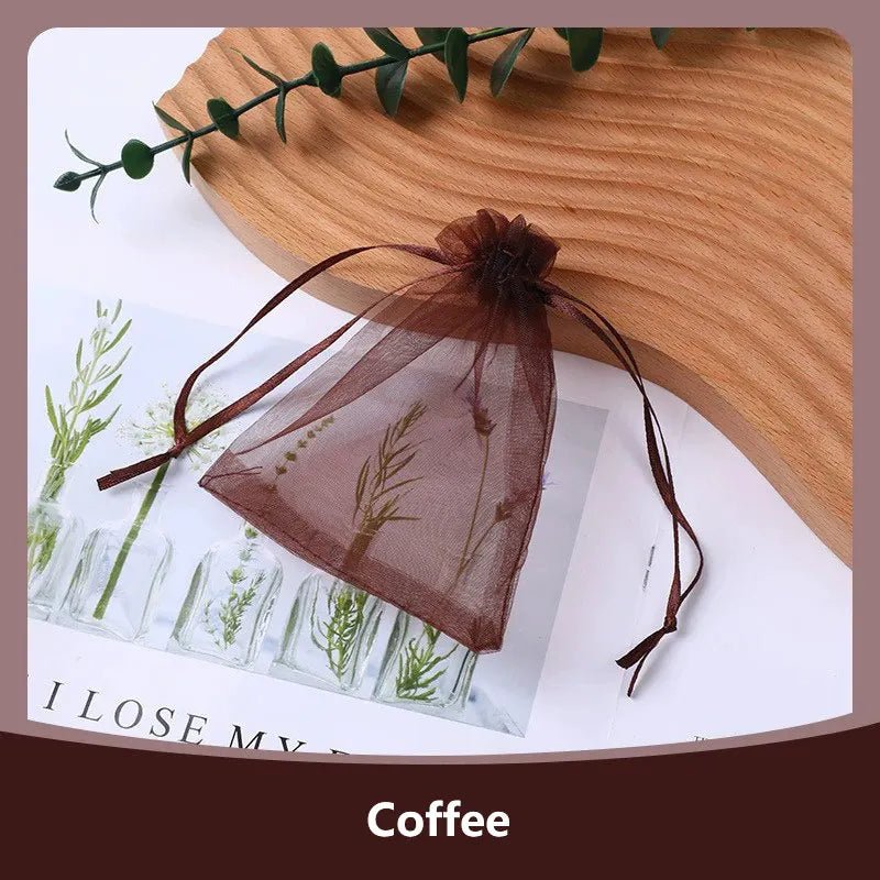100Pcs/lot 7x9 9x12 10x15 13x18CM Organza Bags Jewelry Bag Wedding Party Decoration Drawable Bags Gift Pouches Jewelry Packaging - Ammpoure