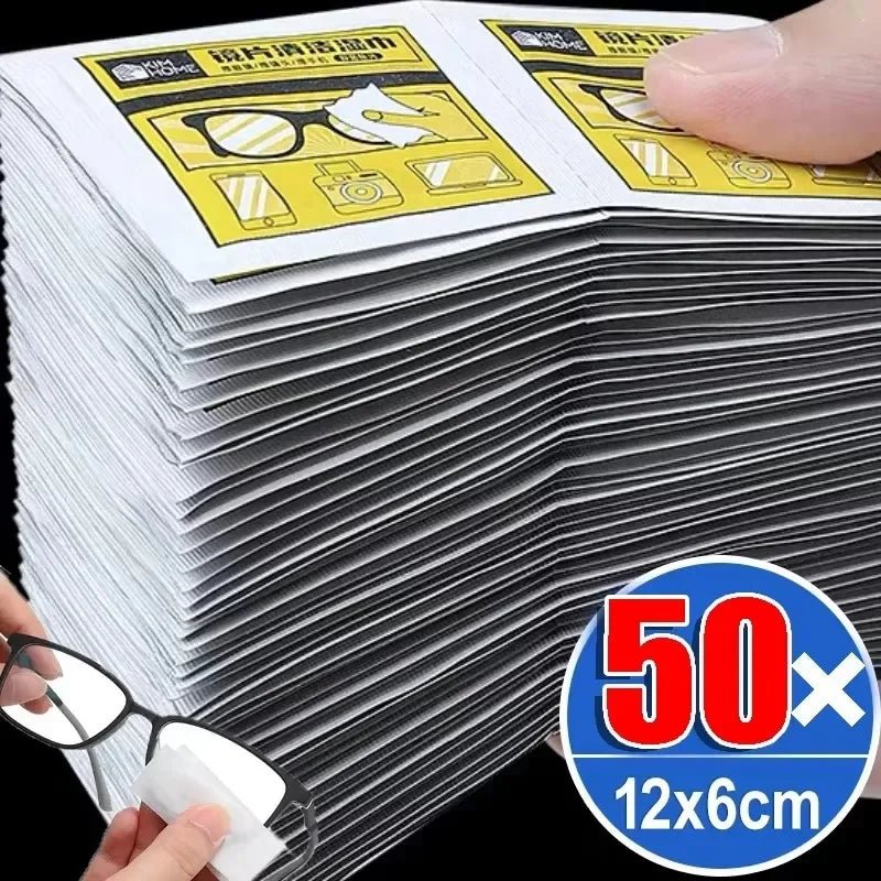 10/100Pcs Glasses Cleaning Wet Paper Disposable Anti Fog Misting Dust Remover Lens Wipes Sunglasses Phone Screen Cleaner - Ammpoure