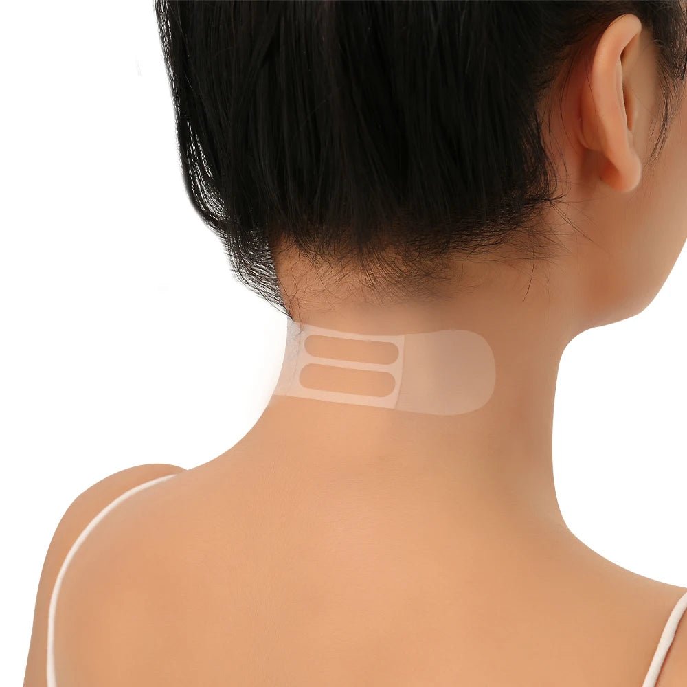 10pcs Transparent Neck Lifting Patches Waterproof Elasticity Invisible Fading Neck Wrinkle Adhesive Stickers Face Lift Tape - Ammpoure