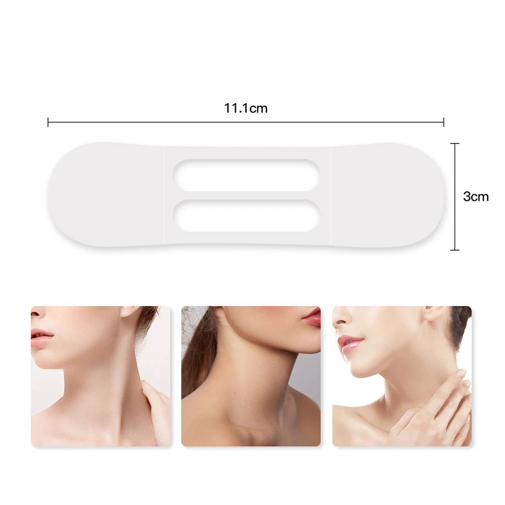 10pcs Transparent Neck Lifting Patches Waterproof Elasticity Invisible Fading Neck Wrinkle Adhesive Stickers Face Lift Tape - Ammpoure