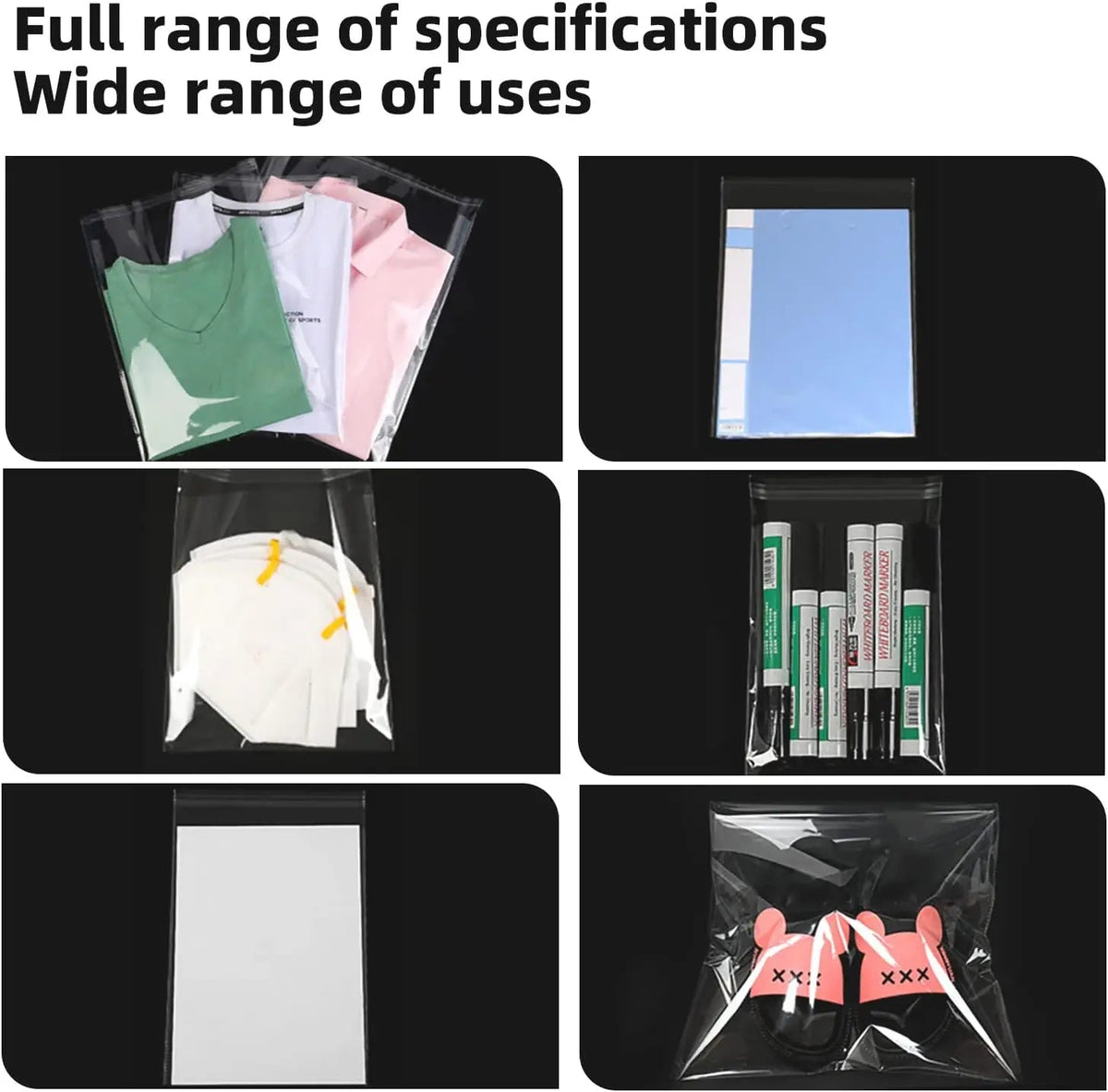 11.81x15.75 Inch Large OPP Self Seal Clear Bags,for Apparel, Hats,Footwear,Home Supply,Small Business Item Packaging Storage - Ammpoure
