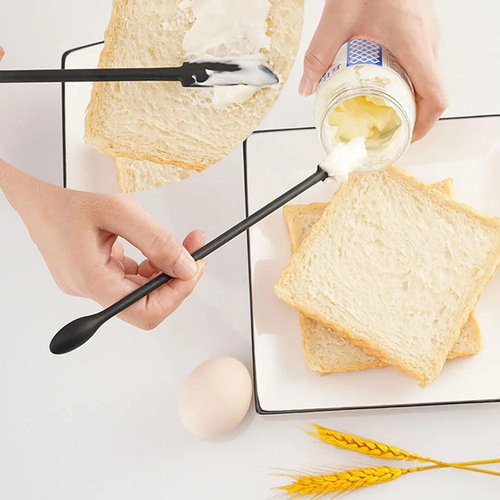 1/3/4Pcs Black Lengthen Mini Soft Jar Cake Cream Jam Scrapers Silicone Makeup Spatulas Butter Knife Kitchen Tools Accessories - Ammpoure Wellbeing