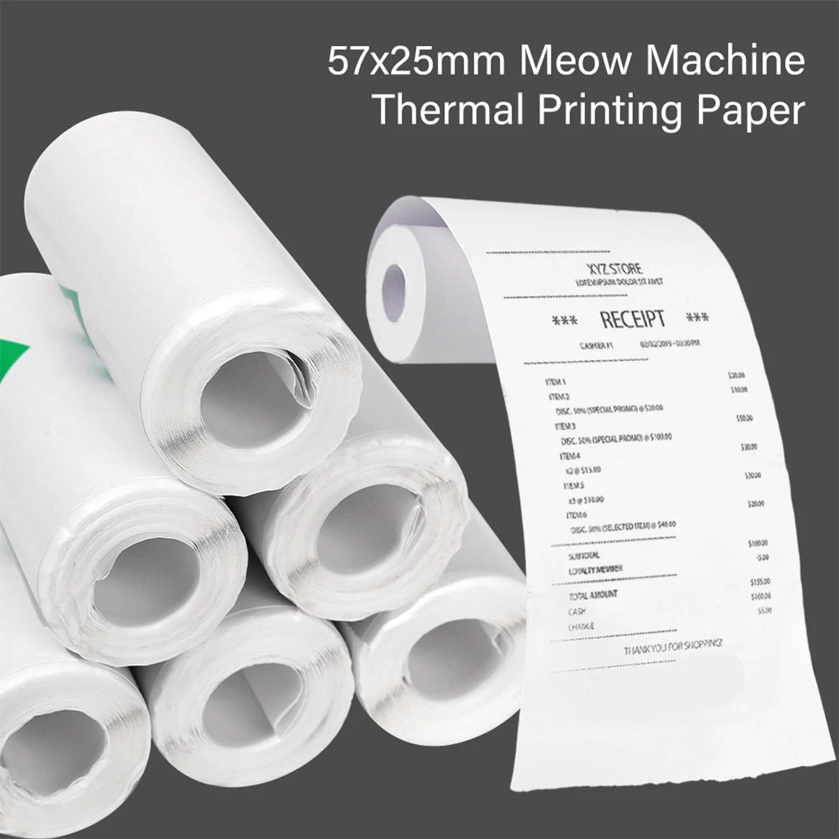 16Rolls Thermal Printer Papers 57x25mm Self - adhesive Thermal Papers HD Color Label Printers for Inkless Mini Portable Printer - Ammpoure Wellbeing