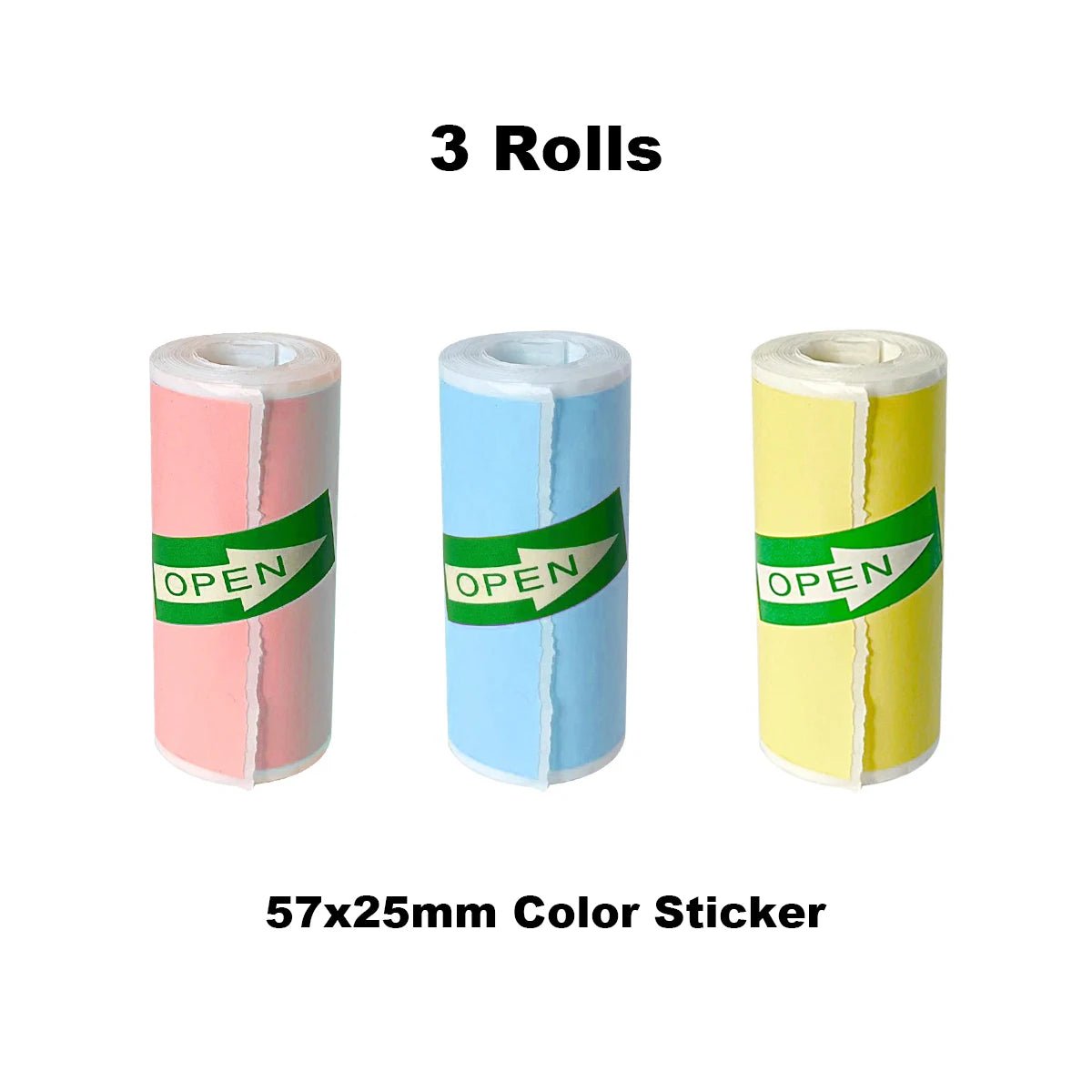 16Rolls Thermal Printer Papers 57x25mm Self - adhesive Thermal Papers HD Color Label Printers for Inkless Mini Portable Printer - Ammpoure Wellbeing