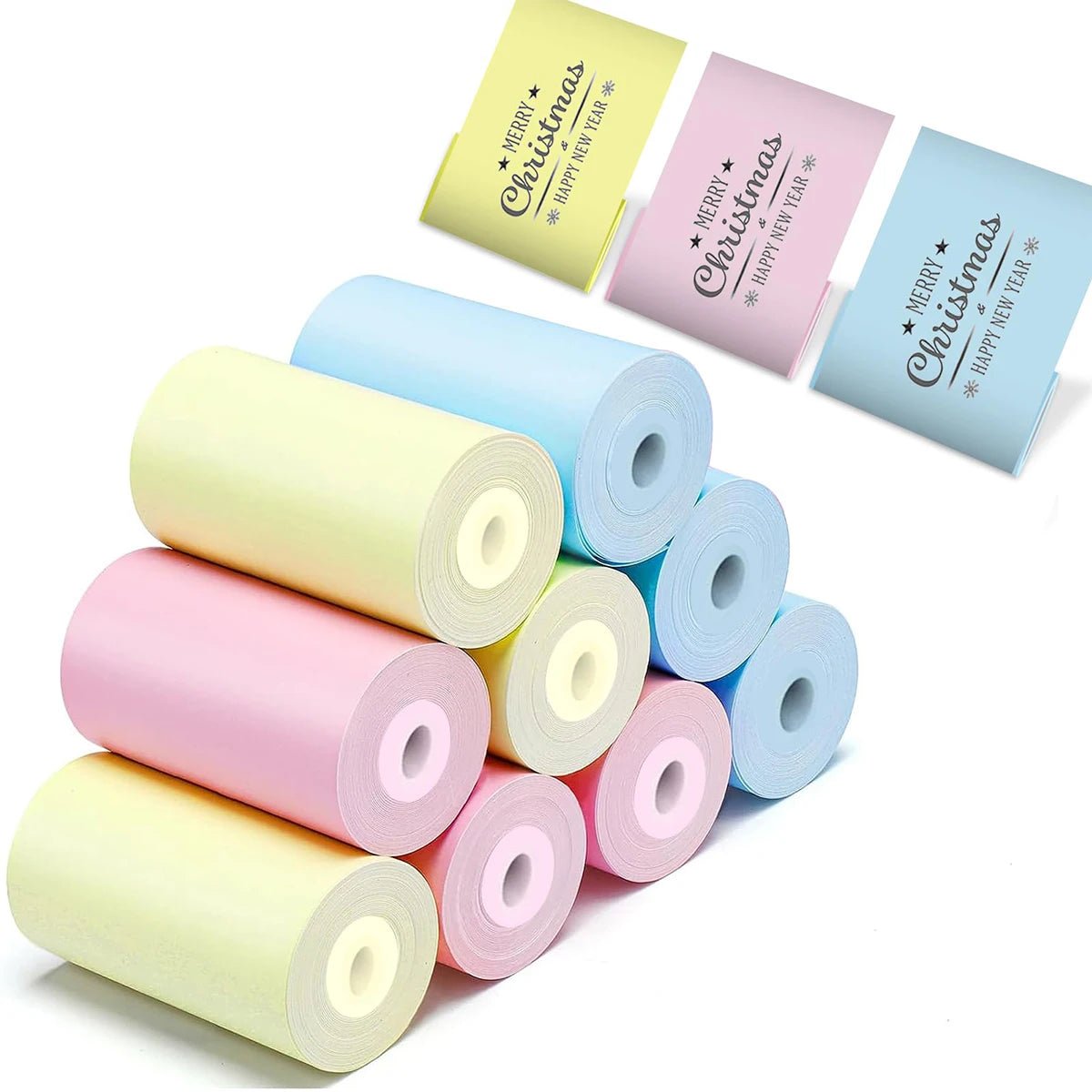 16Rolls Thermal Printer Papers 57x25mm Self - adhesive Thermal Papers HD Color Label Printers for Inkless Mini Portable Printer - Ammpoure Wellbeing