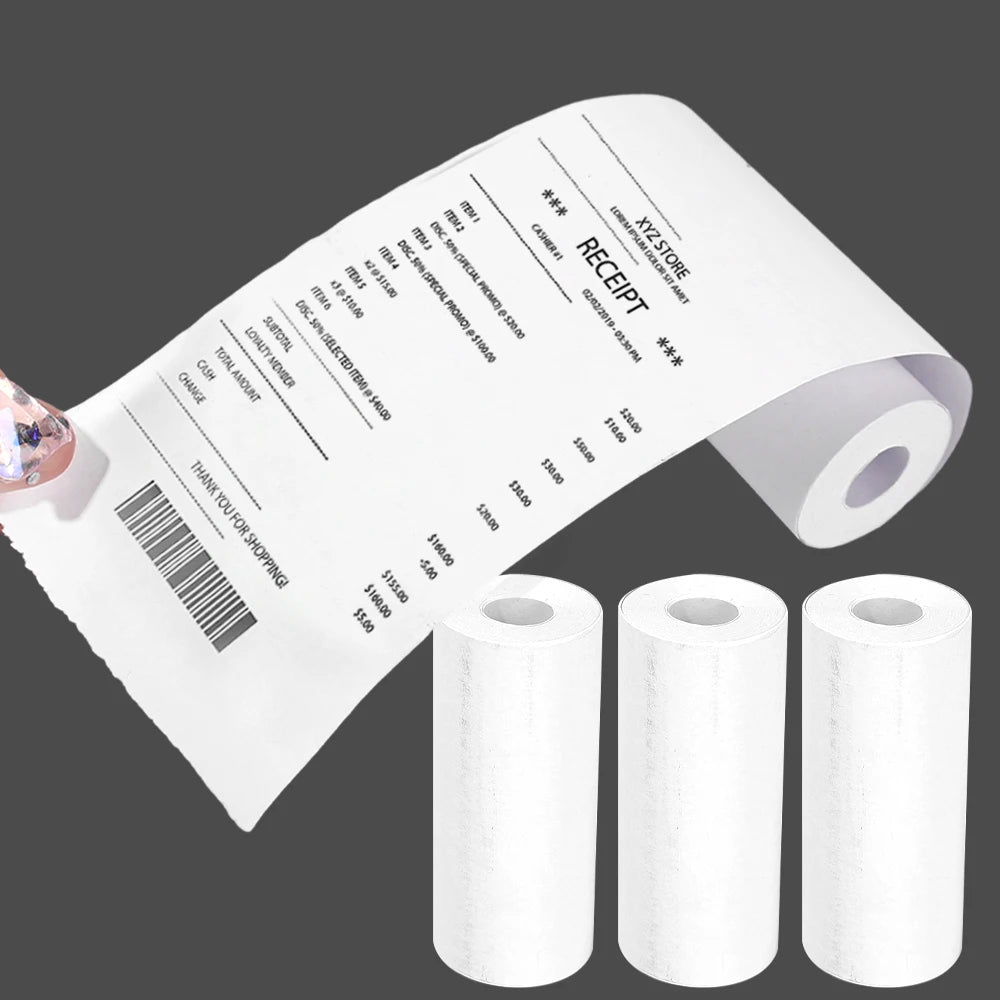 16Rolls Thermal Printer Papers 57x25mm Self - adhesive Thermal Papers HD Color Label Printers for Inkless Mini Portable Printer - Ammpoure Wellbeing