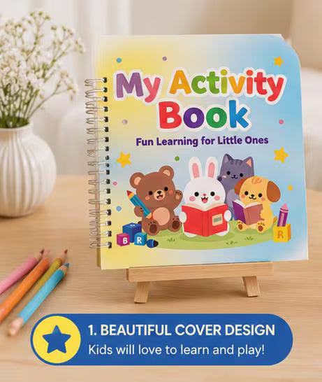 Ultimate Kids Activity Book Template, Preschool Puzzle Workbook, Kindergarten Word Search Crossword, Early Learning Digital Download, PDF