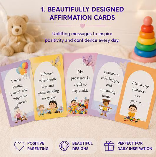 Positive Parenting Affirmation Cards, Mindful Motherhood Quotes, Daily Family Flashcards (Digital PDF)
