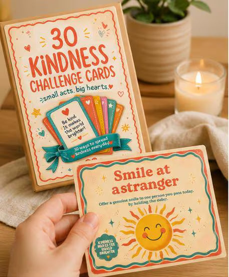 30 Day Kindness Challenge Cards Printable, Mindful Daily Acts of Goodwill Template, Community Care Deck, Thoughtful Routine Gift, PDF