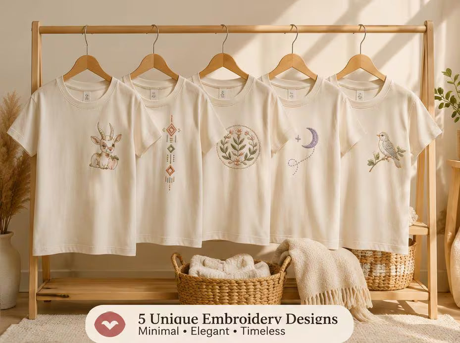 Faux Embroidery Wildflower T-Shirt Design Graphic, Faux Stitch Floral PNG Vector, Botanical Print on Demand Sublimation, Commercial Use