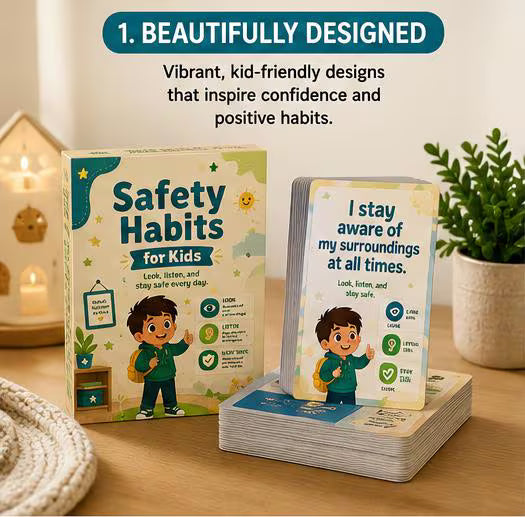 Safety Habits for Kids Cards, Daily Mindfulness, Safety Slogans (PDF)