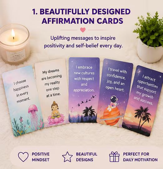 Mindful Wanderlust Affirmation Cards, Travel Journal Inserts (PDF)