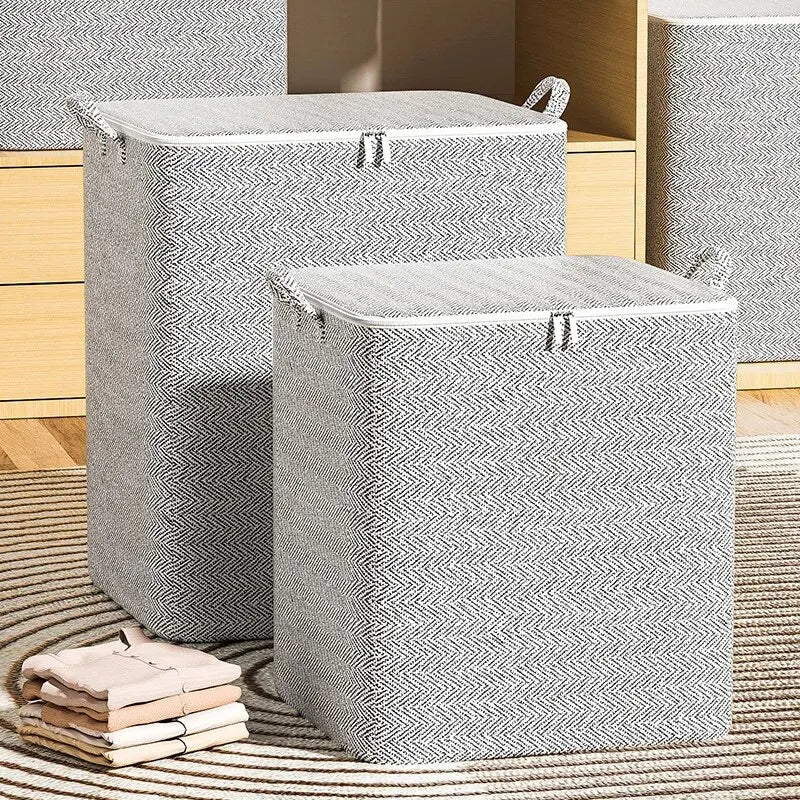 1pc Household Large Capacity Storage Bag Non - woven Material, Closet Wardrobe Organizer Can Be Used For Quilt Clothing, Toys - Ammpoure