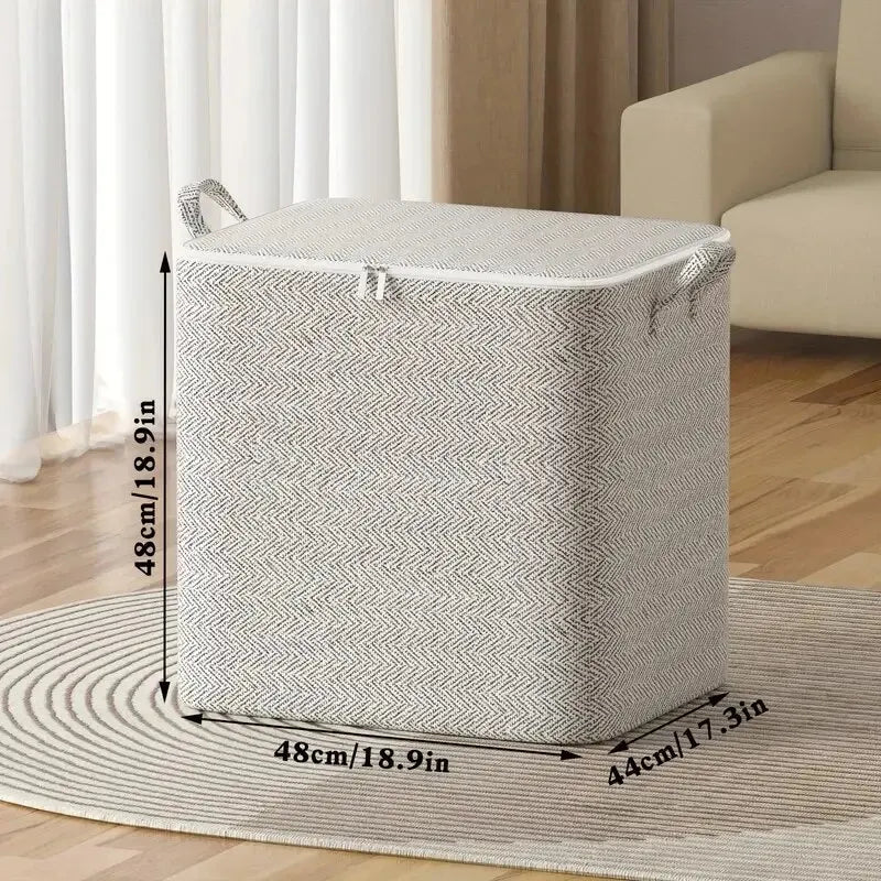 1pc Household Large Capacity Storage Bag Non - woven Material, Closet Wardrobe Organizer Can Be Used For Quilt Clothing, Toys - Ammpoure