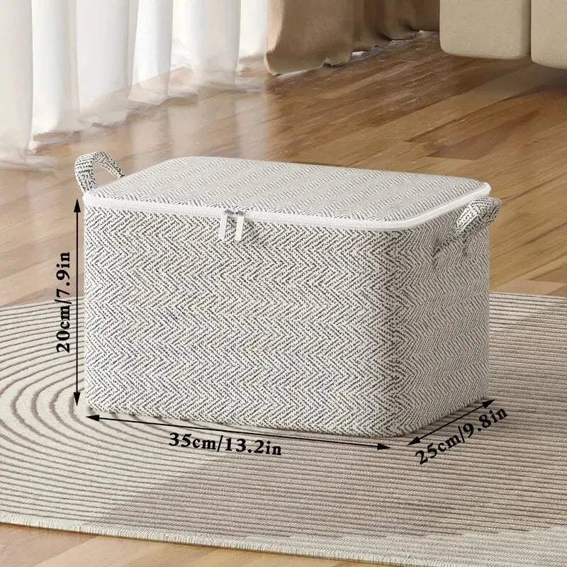 1pc Household Large Capacity Storage Bag Non - woven Material, Closet Wardrobe Organizer Can Be Used For Quilt Clothing, Toys - Ammpoure
