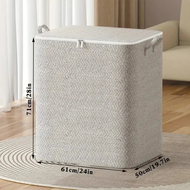 1pc Household Large Capacity Storage Bag Non - woven Material, Closet Wardrobe Organizer Can Be Used For Quilt Clothing, Toys - Ammpoure