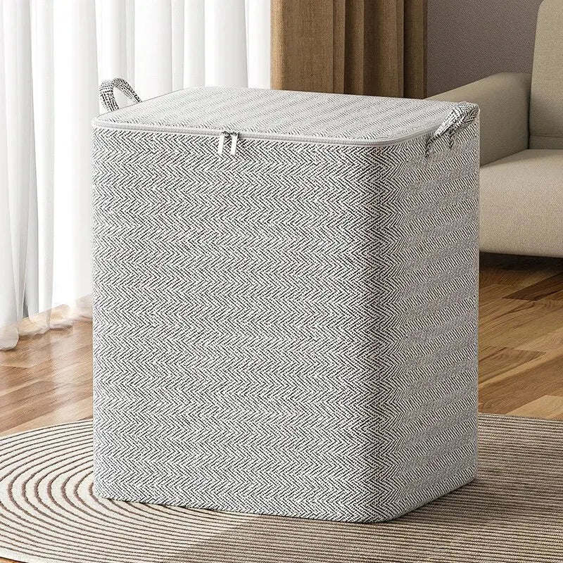 1pc Household Large Capacity Storage Bag Non - woven Material, Closet Wardrobe Organizer Can Be Used For Quilt Clothing, Toys - Ammpoure