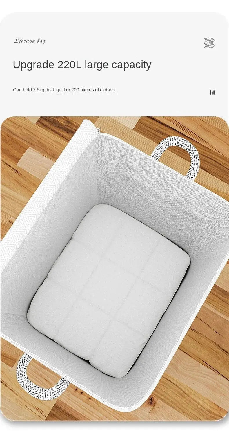 1pc Household Large Capacity Storage Bag Non - woven Material, Closet Wardrobe Organizer Can Be Used For Quilt Clothing, Toys - Ammpoure