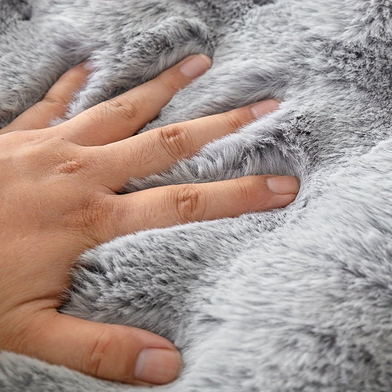 1pc Imitation Rabbit Long Plush Sofa Cover For Winter Warmth, Thickened Plush, Soft Couch Cover Sofa Slipcover Suitable For Non Slip Furniture Protective Covers For Living Rooms, Bedrooms, And Offices Home Decor - Ammpoure Wellbeing