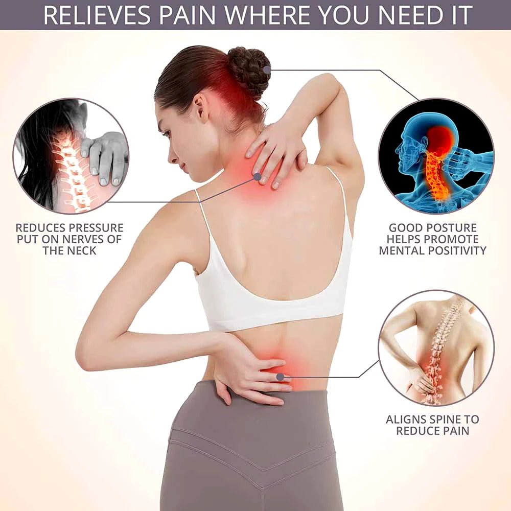 1pc Posture Corrector for Men and Women, Upper Back Brace for Clavicle Support, Adjustable Back Straightener and Providing Pain - Ammpoure