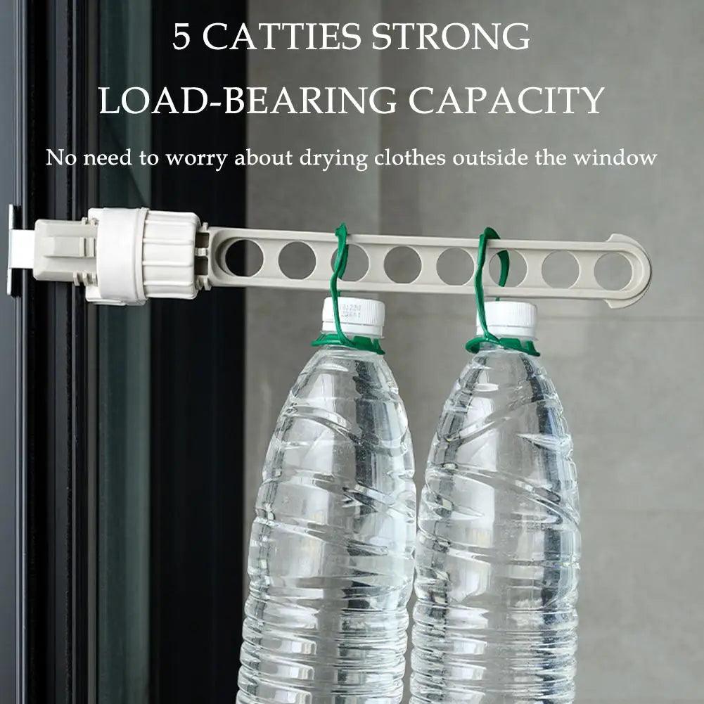 1pc Window Adjustable Sun Rack Clothes - hanger Creative Buckle Type Perforated Balcony Clothes Drying Tool Portable Clothes Rack - Ammpoure Wellbeing