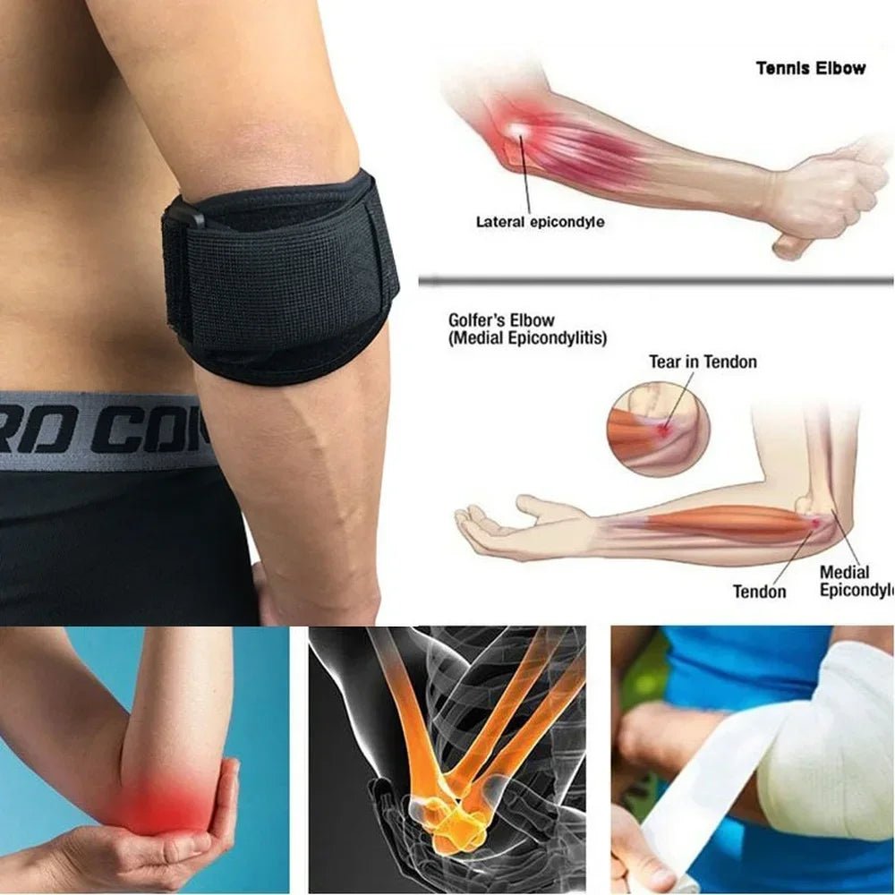 1Pcs Tennis Elbow Brace for Tendonitis - with Compression Pad Tennis & Golfer's Elbow Strap Band - Relieves Forearm Pain - Ammpoure