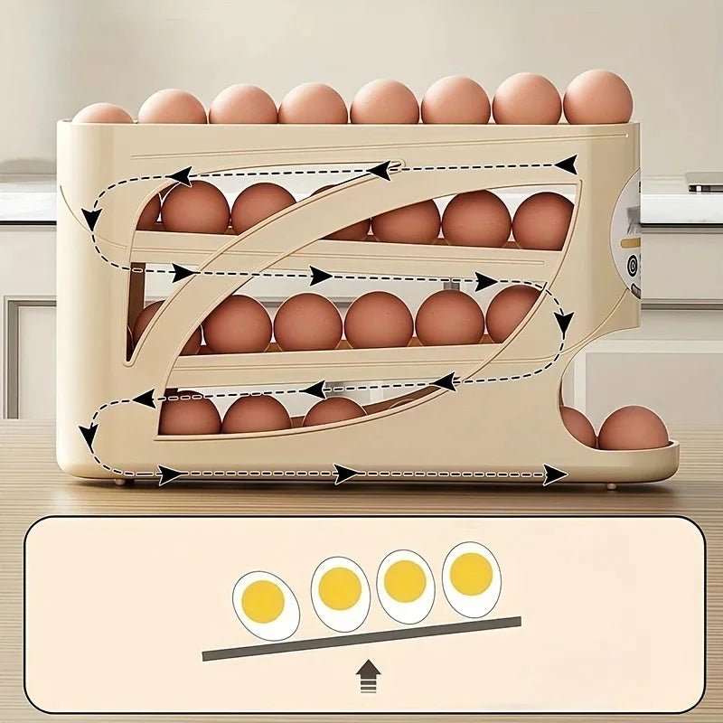 2-4-layer Rolling Slide Egg Storage Box Refrigerator Side Door Box Large Capacity Automatic Egg Rolling Machine - Ammpoure