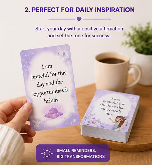 Gratitude Affirmation Cards, Mindfulness Quotes, Anxiety Relief, Daily Meditation Deck (PDF)