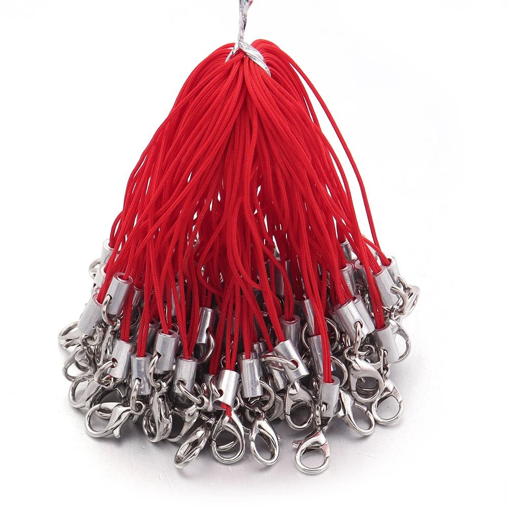 20/100PCS Lobster Clasp Lanyard Straps Canada Polyester Cord Mobile Phone Lanyard Key Chain Cords Charms Keyring DIY Jewelry Making Accessories - Ammpoure