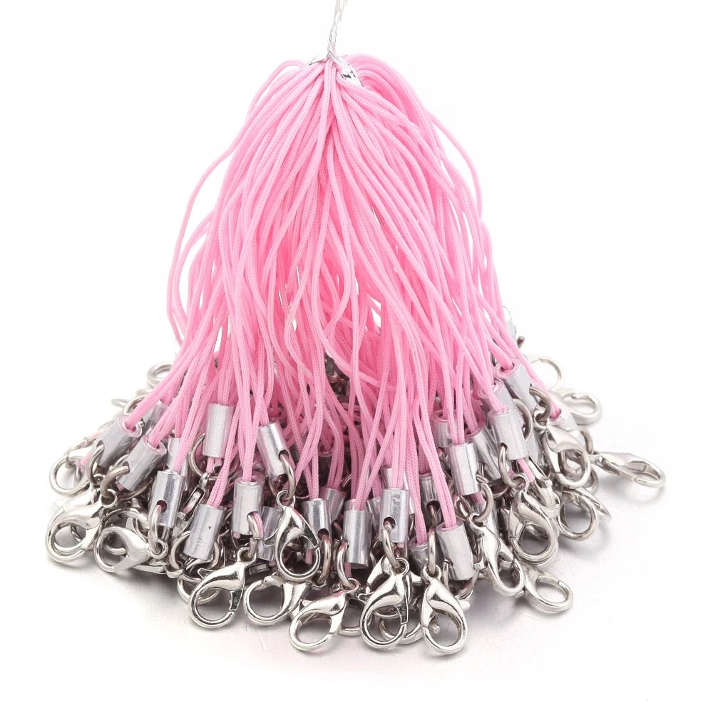 20/100PCS Lobster Clasp Lanyard Straps Canada Polyester Cord Mobile Phone Lanyard Key Chain Cords Charms Keyring DIY Jewelry Making Accessories - Ammpoure