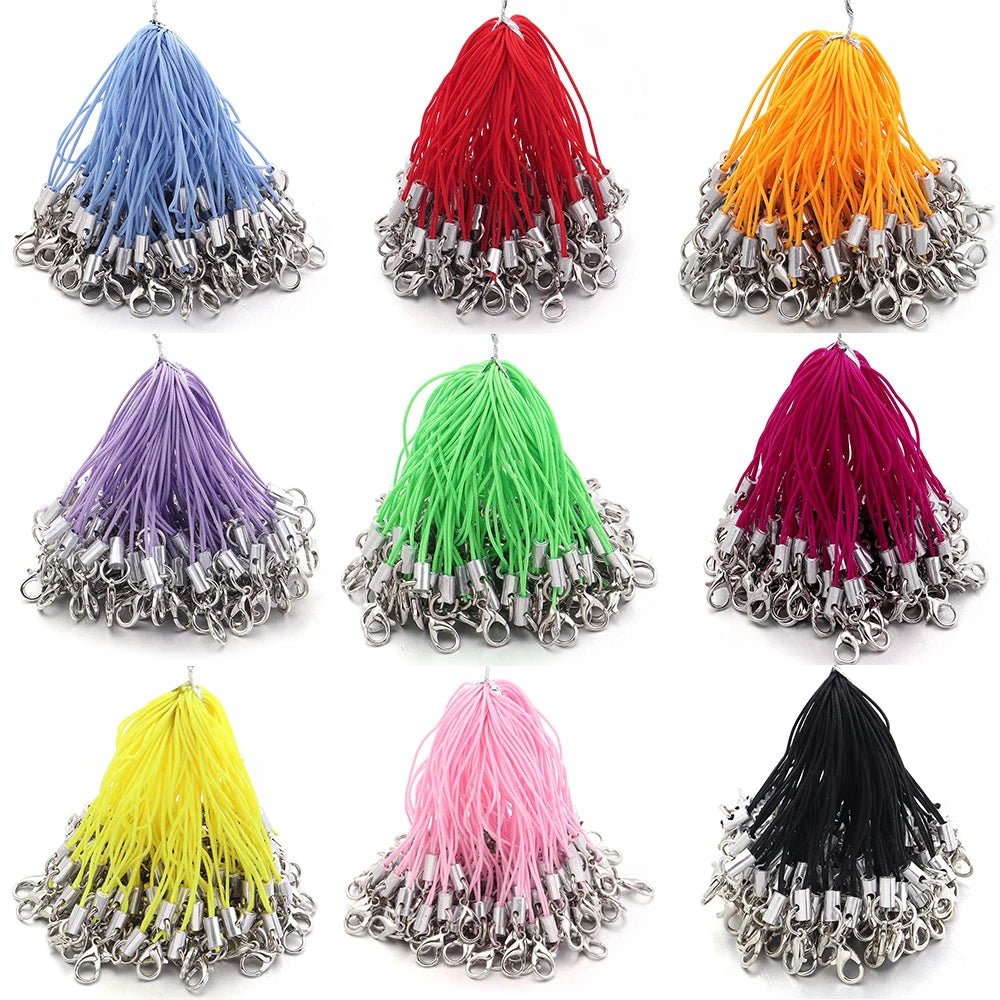 20/100PCS Lobster Clasp Lanyard Straps Canada Polyester Cord Mobile Phone Lanyard Key Chain Cords Charms Keyring DIY Jewelry Making Accessories - Ammpoure